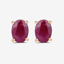 Load image into Gallery viewer, 1.70 Carat Genuine Ruby 10K Yellow Gold Earrings