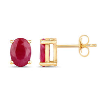 Load image into Gallery viewer, 1.70 Carat Genuine Ruby 10K Yellow Gold Earrings