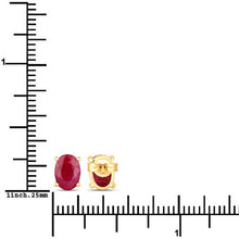 Load image into Gallery viewer, 1.70 Carat Genuine Ruby 10K Yellow Gold Earrings