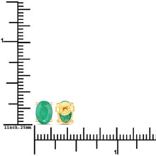 Load image into Gallery viewer, 1.44 Carat Genuine Zambian Emerald 10K Yellow Gold Earrings