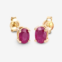 Load image into Gallery viewer, 1.04 Carat Genuine Ruby 10K Yellow Gold Earrings