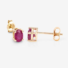 Load image into Gallery viewer, 1.04 Carat Genuine Ruby 10K Yellow Gold Earrings