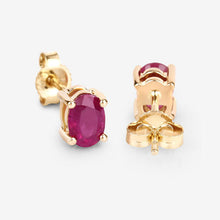 Load image into Gallery viewer, 1.04 Carat Genuine Ruby 10K Yellow Gold Earrings