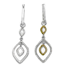 Load image into Gallery viewer, 1.00 Carat Genuine White Diamond & Yellow Diamond .925 Sterling Silver Earrings