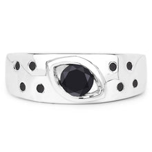 Load image into Gallery viewer, 0.59 Carat Genuine Black Diamond .925 Sterling Silver Ring