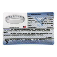 Load image into Gallery viewer, IGI Certified 1/2 Cttw Round Brilliant Cut Diamond 18K White Gold Channel Set Eternity Style Wedding Band Ring (H-I Color, I1-I2 Clarity) - Size 7