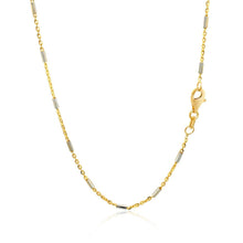 Load image into Gallery viewer, Bar Links Pendant Chain in 14k Two Tone Gold (1.4mm)