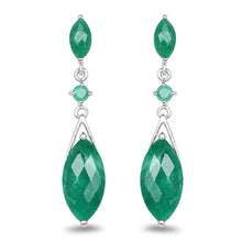 Load image into Gallery viewer, 8.52 Carat Dyed Emerald & Emerald .925 Sterling Silver Earrings