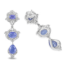 Load image into Gallery viewer, 7.73 Carat Genuine Tanzanite and White Topaz .925 Sterling Silver Earrings