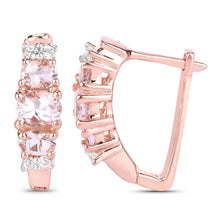 Load image into Gallery viewer, 1.32 Carat Genuine Morganite and White Topaz .925 Sterling Silver Earrings