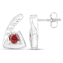 Load image into Gallery viewer, 0.44 Carat Genuine Garnet .925 Sterling Silver Earrings