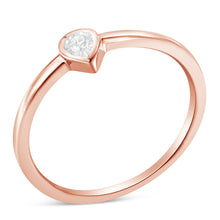 将图片加载到图库查看器,14K Rose Gold Plated .925 Sterling Silver 1/20 Carat Diamond Teardrop Pear-Shaped Miracle Set Petite Fashion Ring (J-K Color, I1-I2 Clarity) - Size 6