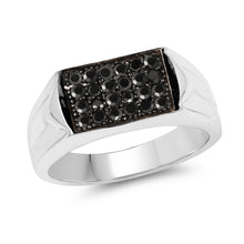 Load image into Gallery viewer, 0.42 Carat Genuine Black Diamond .925 Sterling Silver Ring