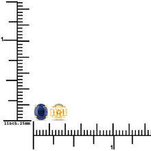 Load image into Gallery viewer, 0.68 Carat Genuine Blue Sapphire 14K Yellow Gold Earrings