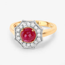 Load image into Gallery viewer, 2.01 Carat Genuine Ruby and White Diamond 14K Yellow Gold Ring