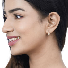 Load image into Gallery viewer, 0.57 Carat Genuine Ethiopian Opal and White Diamond 14K Yellow Gold Earrings