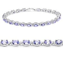 Load image into Gallery viewer, 6.00 Carat Genuine Tanzanite .925 Sterling Silver Bracelet