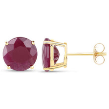 Load image into Gallery viewer, 7.40 Carat Genuine Ruby 14K Yellow Gold Earrings