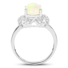 Load image into Gallery viewer, 1.73 Carat Genuine Ethiopian Opal & White Topaz .925 Sterling Silver Ring