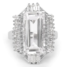 Load image into Gallery viewer, 9.77 Carat Genuine Crystal Quartz & White Topaz .925 Sterling Silver Ring