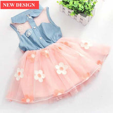 将图片加载到图库查看器,Children's Wear Dress Girls Dresses For Party and Wedding with 100% Cotton Striped Lapel Fly Sleeves