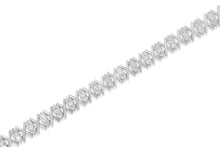 Load image into Gallery viewer, .925 Sterling Silver 1.0 Cttw Diamond Miracle-Set X-Link 7" Tennis Bracelet (I-J Color, I3 Clarity)