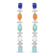 Load image into Gallery viewer, 4.40 Carat Genuine Multi Stone .925 Sterling Silver Earrings
