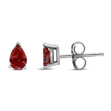 Load image into Gallery viewer, 14K White Gold 1/2 Cttw Lab Grown Pink Pear Diamond 3 Prong Set Martini Solitaire Stud Earrings (Pink Color, VS2-SI1 Clarity)