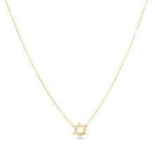Load image into Gallery viewer, 14k Yellow Gold Star of David Necklace