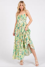 Load image into Gallery viewer, New Summer Floral Smocked Back Ruffled Hem Maxi Cami Dress β Bohemian Elegance, Feminine, Flowy, Comfortable, Effortlessly Chic