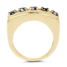 Load image into Gallery viewer, 14K Yellow Gold Plated 1.25 Carat Genuine Black Diamond .925 Sterling Silver Ring