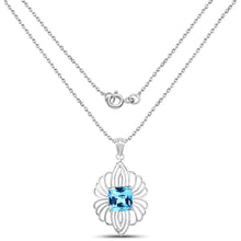 将图片加载到图库查看器,8.18 Carat Genuine Swiss Blue Topaz .925 Sterling Silver Pendant