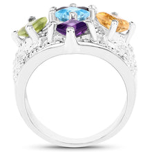 将图片加载到图库查看器,1.67 Carat Genuine Multi Stone .925 Sterling Silver Ring
