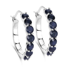 Load image into Gallery viewer, 2.66 Carat Genuine Blue Sapphire .925 Sterling Silver Earrings