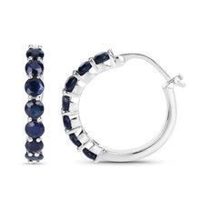 Load image into Gallery viewer, 2.66 Carat Genuine Blue Sapphire .925 Sterling Silver Earrings