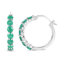 Load image into Gallery viewer, 2.38 Carat Genuine Emerald .925 Sterling Silver Earrings