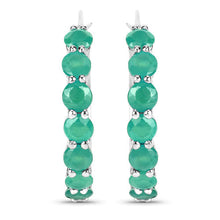 Load image into Gallery viewer, 2.38 Carat Genuine Emerald .925 Sterling Silver Earrings