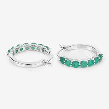 Load image into Gallery viewer, 2.38 Carat Genuine Emerald .925 Sterling Silver Earrings