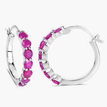 Load image into Gallery viewer, 2.80 Carat Genuine Ruby .925 Sterling Silver Earrings