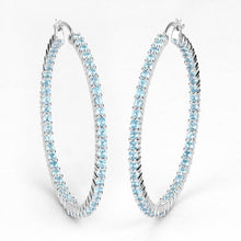 Load image into Gallery viewer, 3.60 Carat Genuine Swiss Blue Topaz .925 Sterling Silver Earrings