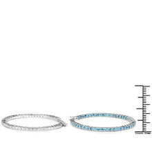 Load image into Gallery viewer, 3.60 Carat Genuine Swiss Blue Topaz .925 Sterling Silver Earrings