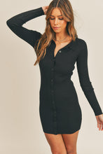 Load image into Gallery viewer, Button Up Ribbed Mini Shirt Dress โ Ribbed Dress, Button-Up Shirt Dress, Mini Shirt Dress, Casual Shirt Dress, Versatile Shirt Dress