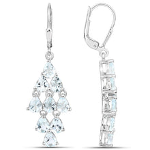 Load image into Gallery viewer, 3.96 Carat Genuine Aquamarine .925 Sterling Silver Earrings