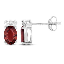 Load image into Gallery viewer, 1.35 Carat Genuine Pink Tourmaline and White Diamond 14K White Gold Earrings