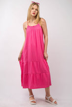 Load image into Gallery viewer, Ruffled A-Line Midi Cami Dress – Stylish Ruffled Midi Dress, A-Line Cami Dress, Comfy Cotton Dress, Feminine Summer Dress, Tiered Layered Dress, Breezy Ruffled Dress, Elegant Spring Dress