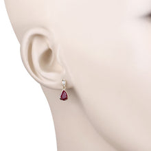 Load image into Gallery viewer, 1.65 Carat Genuine Ruby and White Diamond 10K Yellow Gold Earrings
