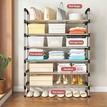 将图片加载到图库查看器,7-Tier Iron Shoe Rack – Space-Saving, Floor-Standing