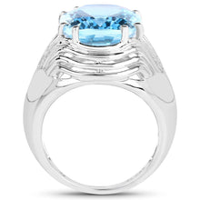 Load image into Gallery viewer, 12.10 Carat Genuine Blue Topaz .925 Sterling Silver Ring