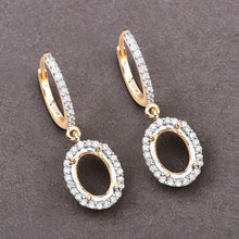 Load image into Gallery viewer, 0.32 Carat Genuine White Diamond 14K Yellow Gold Semi Mount Earrings - holds 8x6mm Oval Gemstones