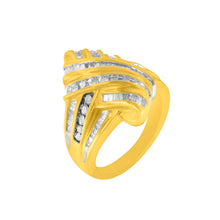 Load image into Gallery viewer, 10K Yellow Gold Diamond Bypass Ring (1.0 cttw, H-I Color, I2-I3 Clarity)
